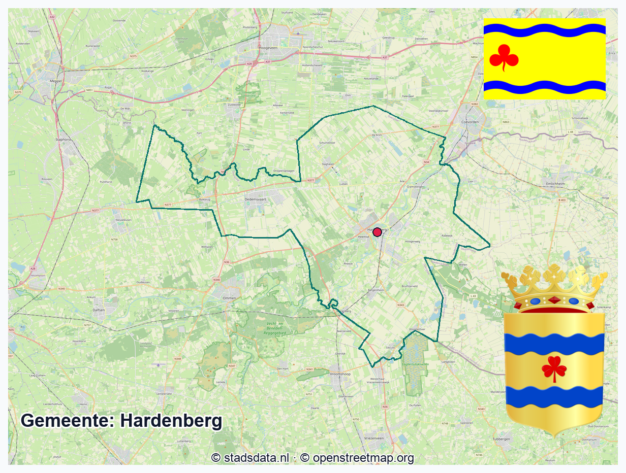 Schematische gemeentegrens Hardenberg